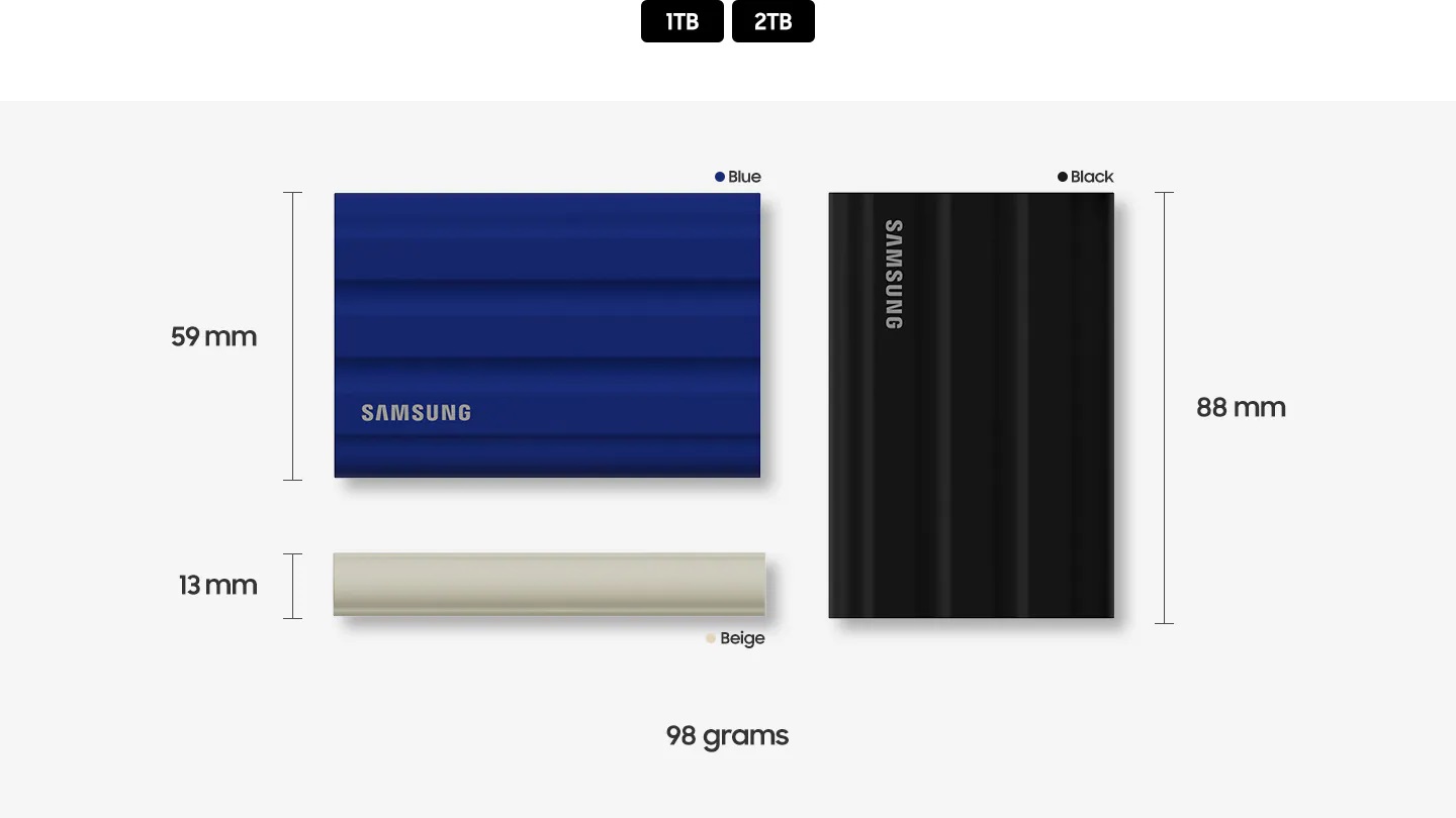 Externí SSD disk SAMSUNG T7 Shield 1TB černý