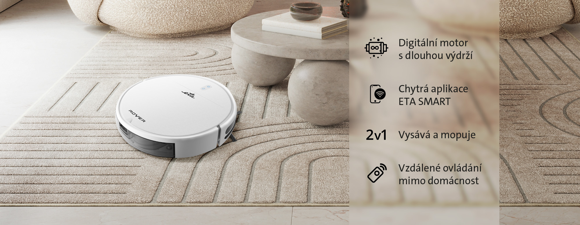 Robotický vysavač ETA Rover 1248 90000 bílá white