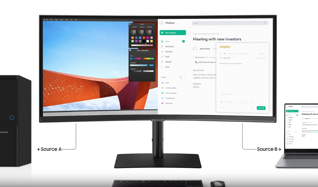 Prohnutý LED monitor SAMSUNG ViewFinity S6 S34C652UAU