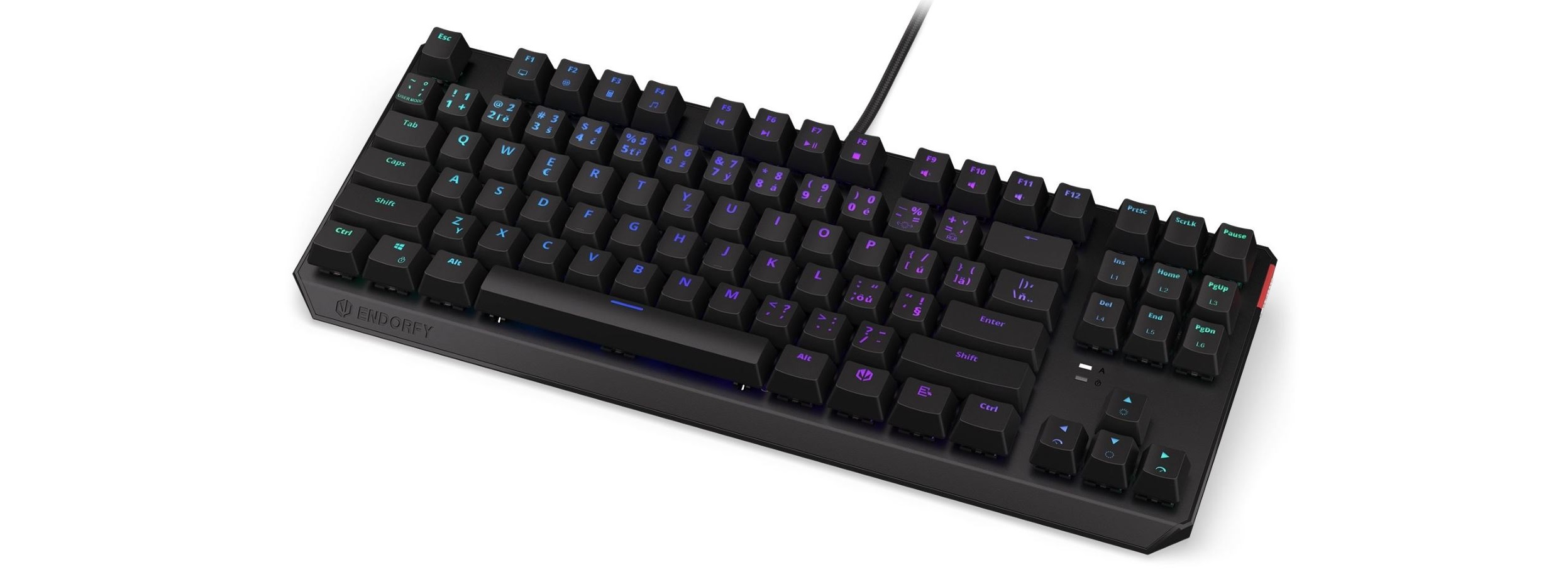 Herní drátová klávesnice ENDORFY Thock TKL Brown