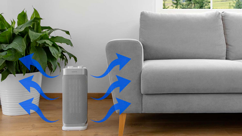 Teplovzdušný konvektor SENCOR SFH 8050SL keramické topidlo stříbrný silver