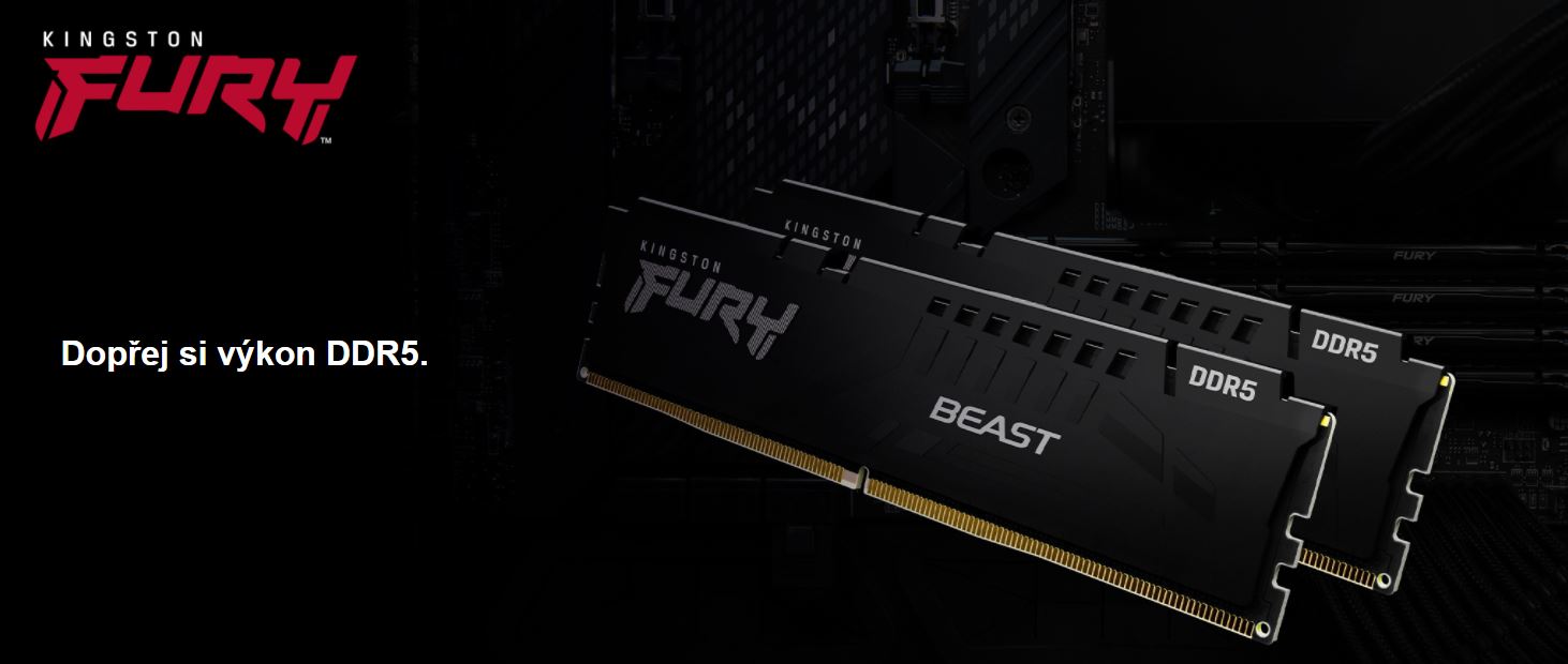 Paměťový modul KINGSTON FURY Beast Black 32GB DDR5 2X16GB 5600MHz CL40
