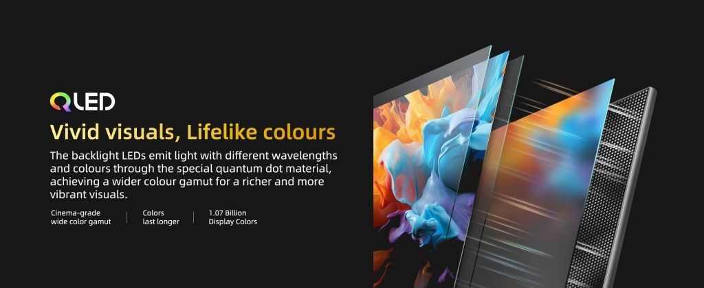 50 LED TV CHiQ U50QST UHD QLED ultratenká Google TV DLG 120 Hz Dolby Audio Frameless metalic