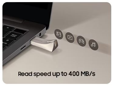 Přenosný flash disk SAMSUNG BAR Plus 64GB Champagne Silver