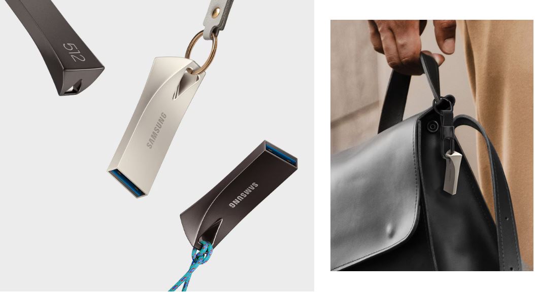 Přenosný flash disk SAMSUNG BAR Plus 128GB Champagne Silver