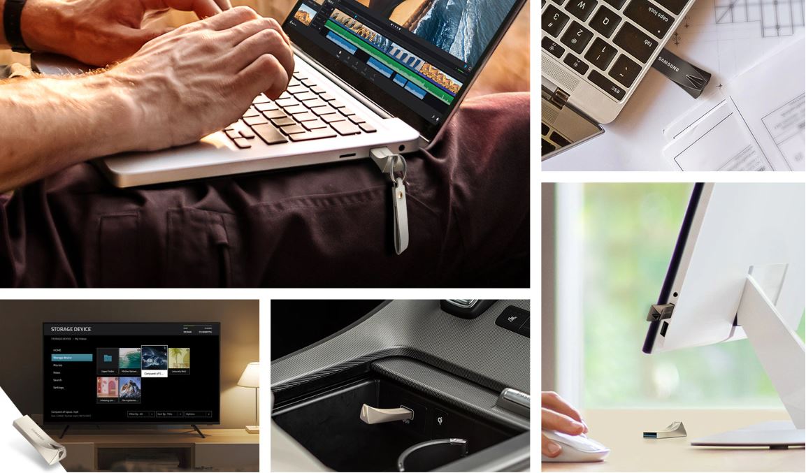 Přenosný flash disk SAMSUNG BAR Plus 64GB Titan Gray