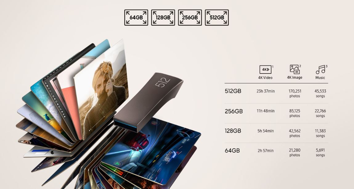 Přenosný flash disk SAMSUNG BAR Plus 128GB Titan Gray