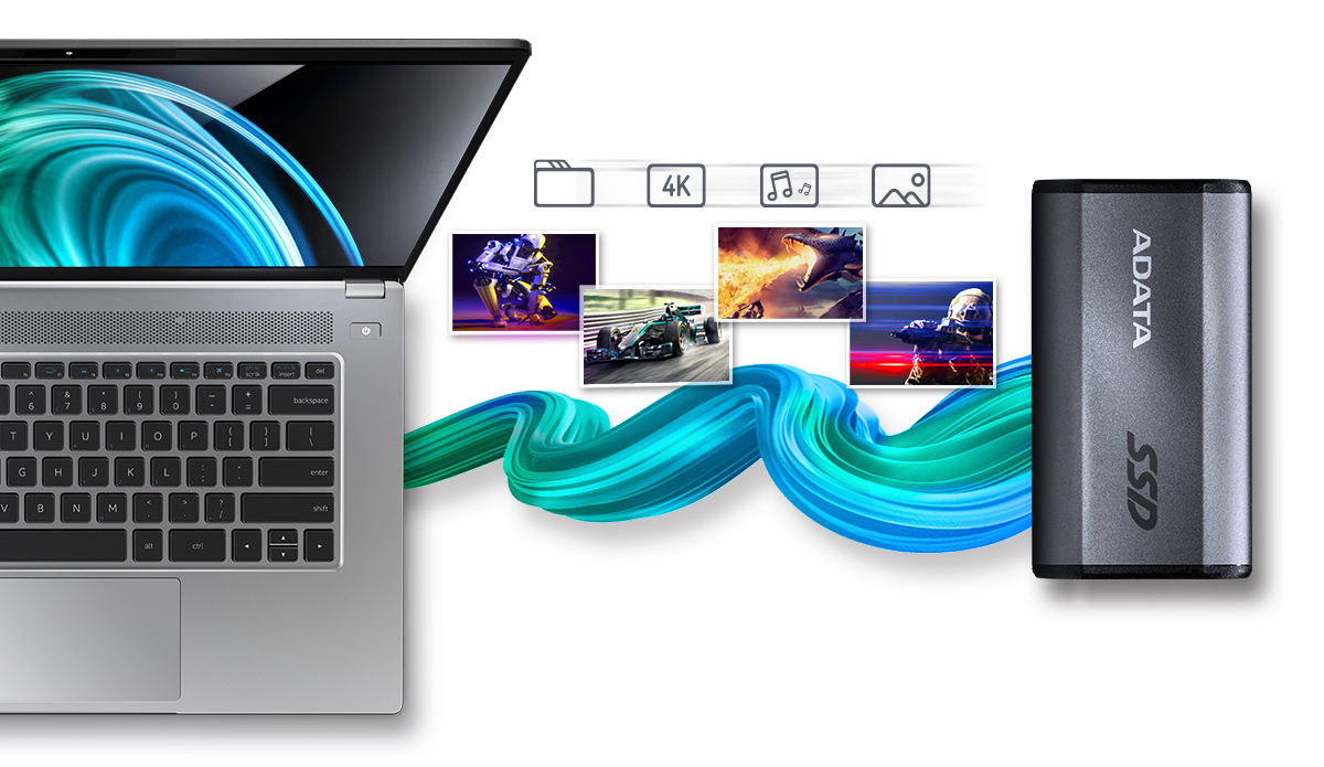 Externí SSD disk ADATA Elite SE880 500GB šeda