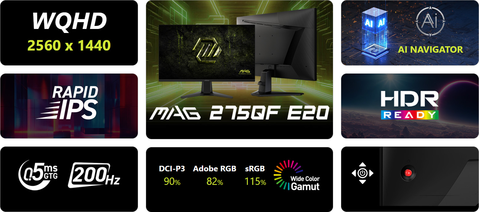 27 LED monitor MSI MAG 275QF E20