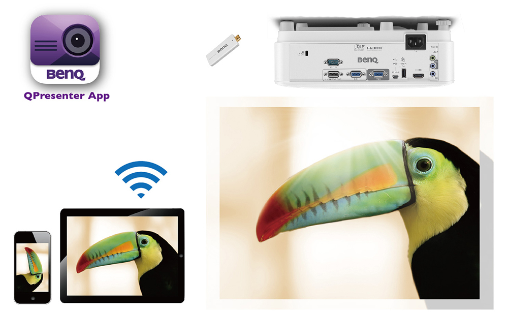DLP projektor BENQ MW809ST bílý white