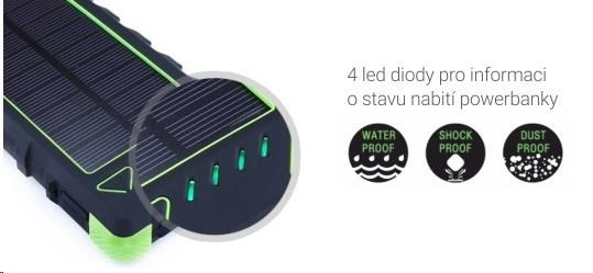 Solární power banka Viking PowerBank AKULA II 16000mAh zelená green
