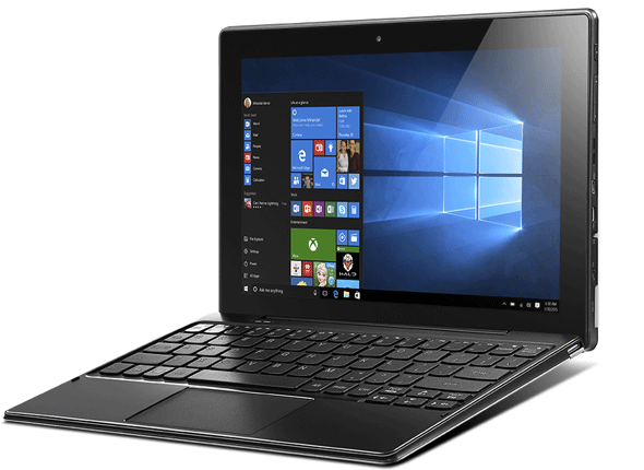Odmínatelná klávesnice promění Miix 310 na notebook.